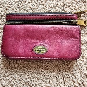 Fossil Bifold double zipper Pebble Grain Leather Wallet